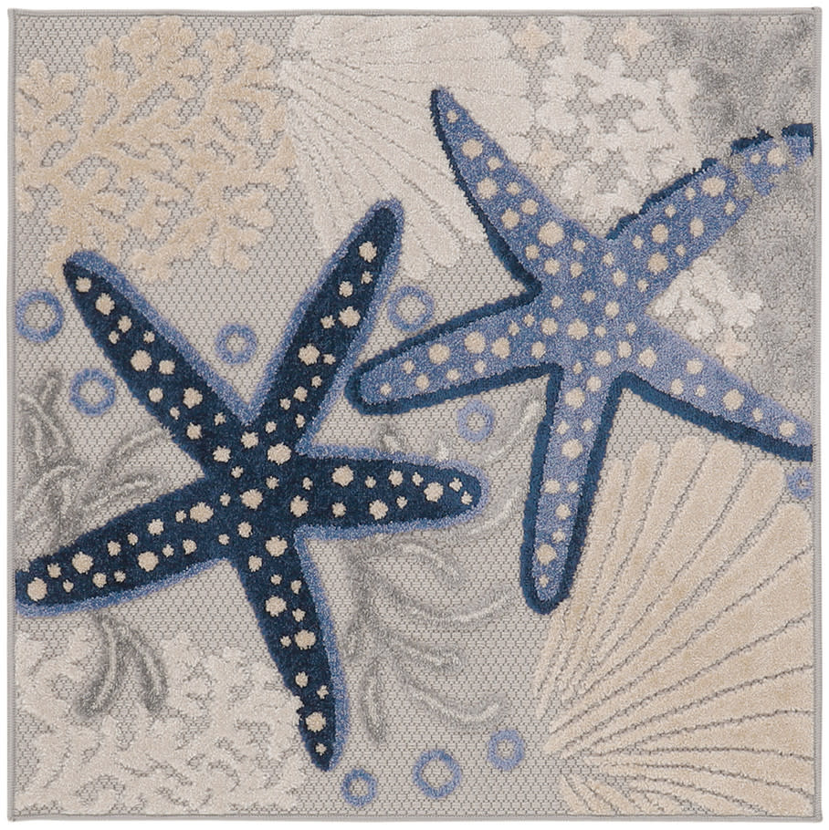 Aloha ALH24 Blue Grey Rug - Square