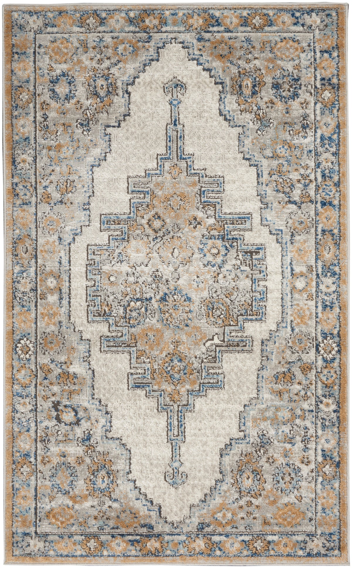 Quarry QUA09 Grey Light Blue Rug - Rectangle