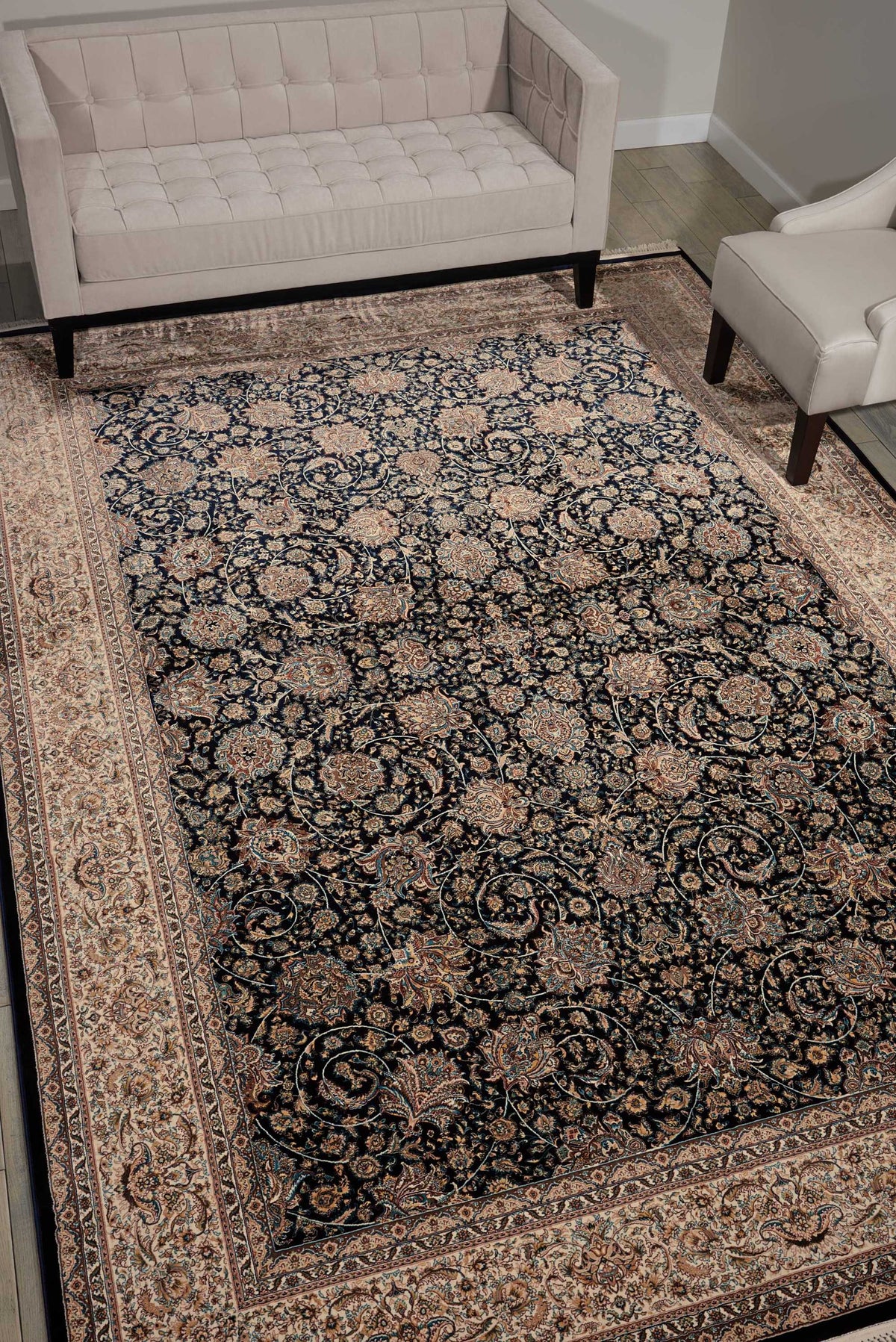 Persian Palace PPL03 Navy Rug - room scene