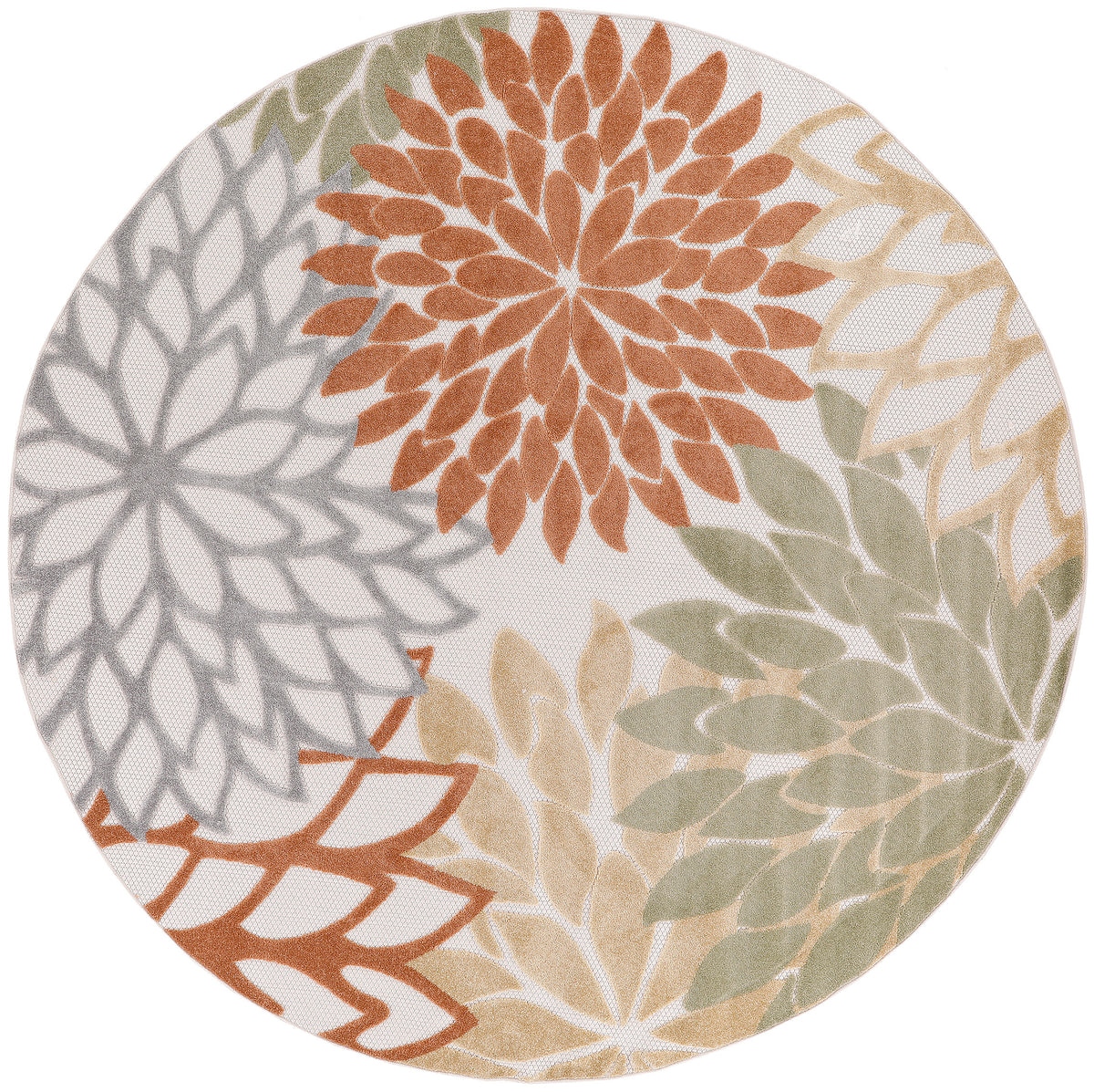 Aloha ALH05 Ivory Multicolor Rug - Round