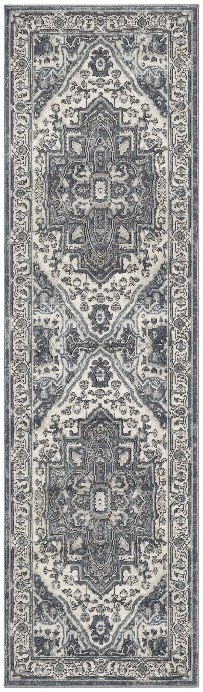 Quarry QUA18 Navy Ivory Rug - Runner