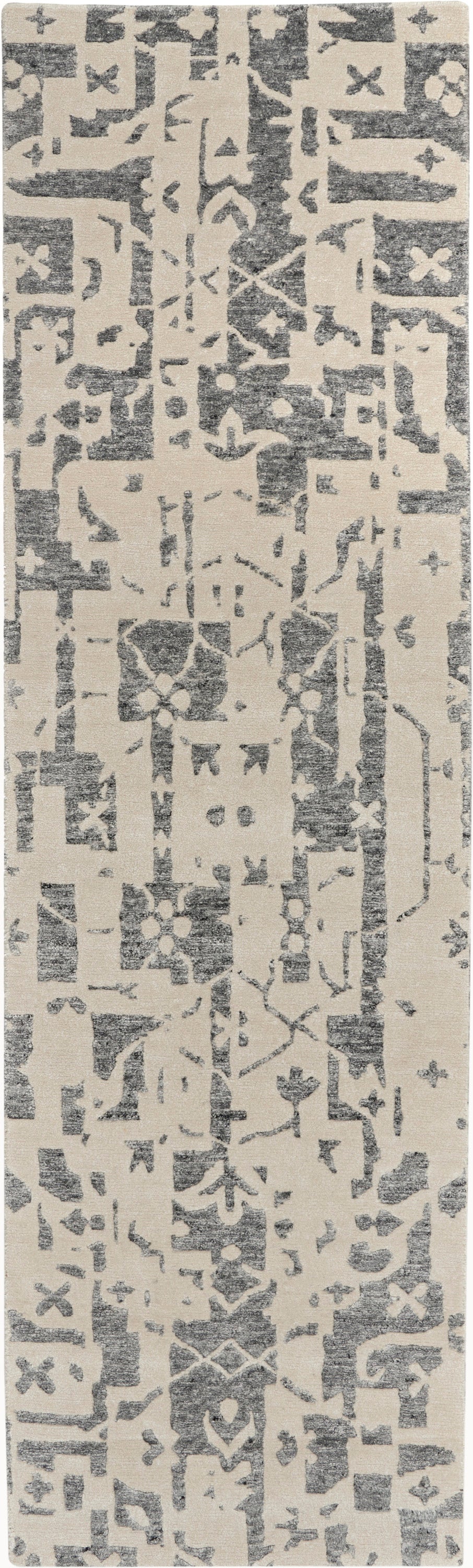 Silk Shadows SHA19 Ivory Grey Rug - Runner