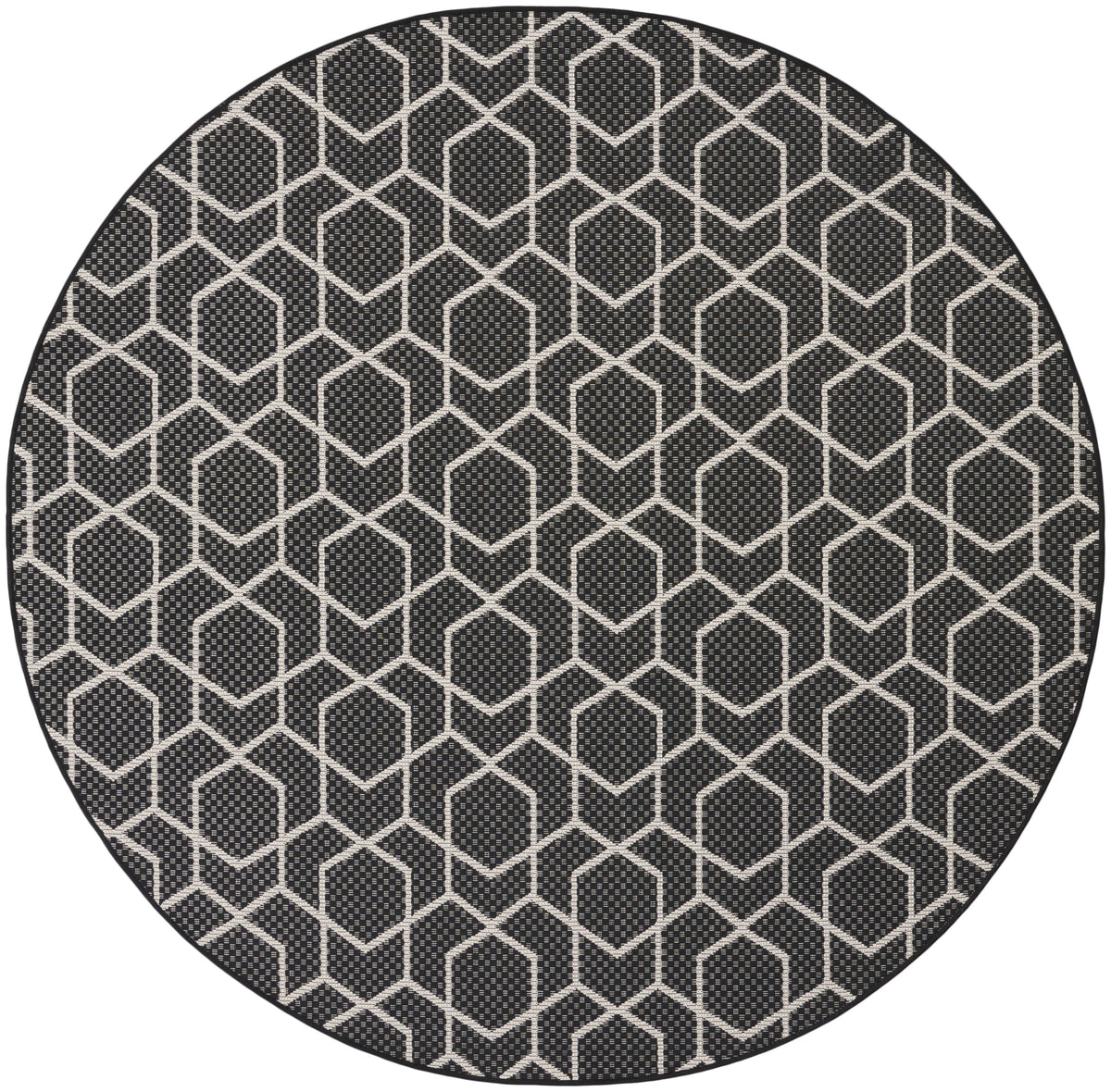 Horizon Indoor/Outdoor HOZ01 Black Rug - Round