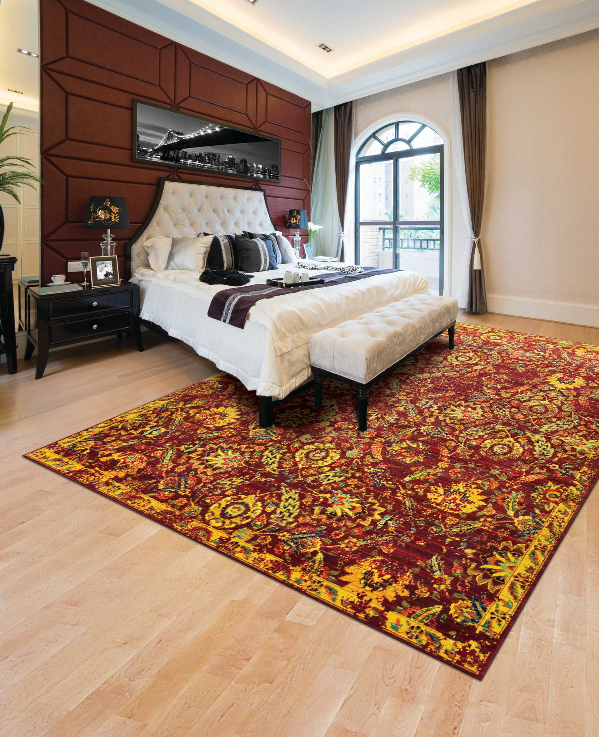 Timeless TML05 Pomegranate Rug - room scene