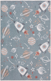 Astra Machine Washable ASW18 Blue Multicolor Rug - Rectangle