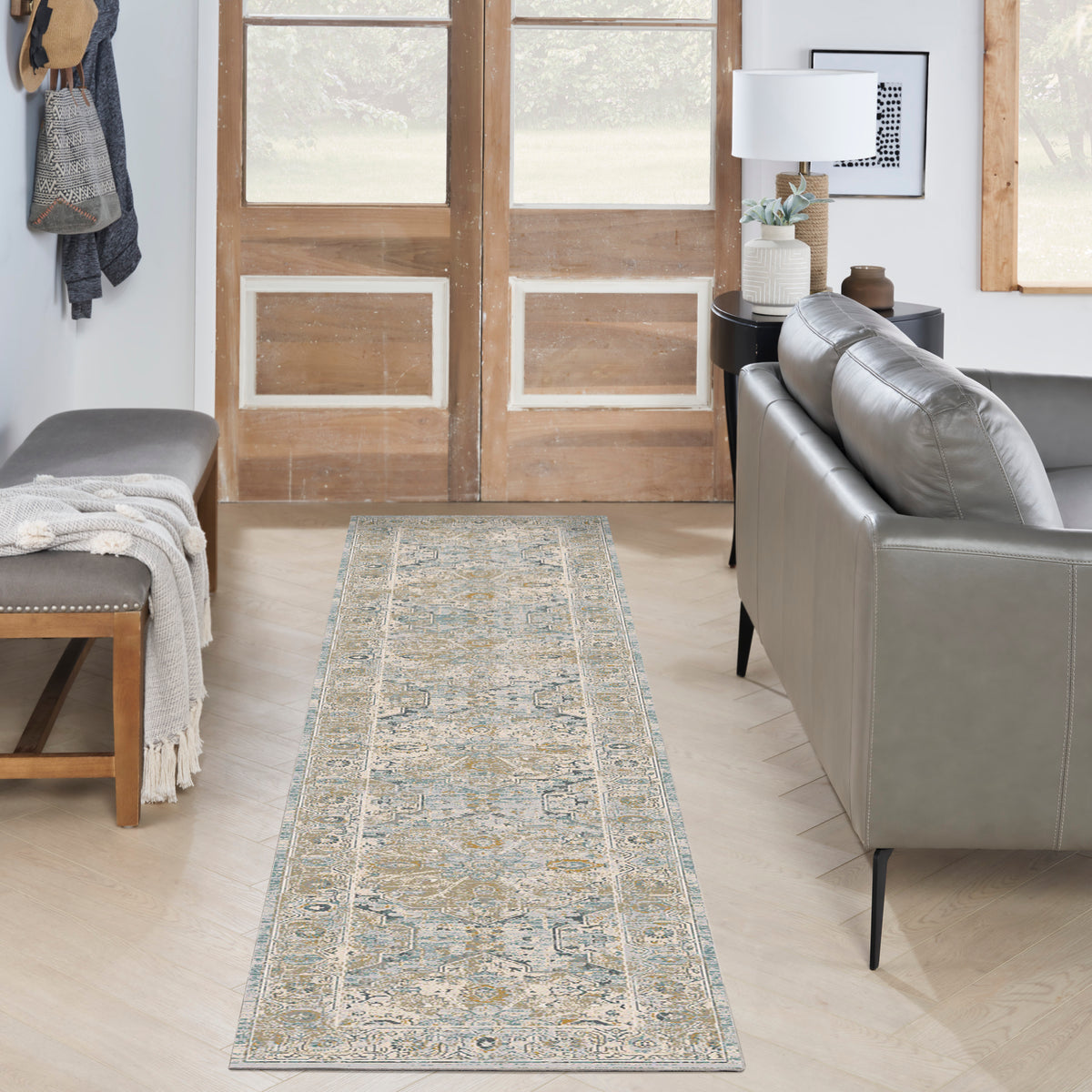 Lynx LNX07 Light Blue Rug - room scene