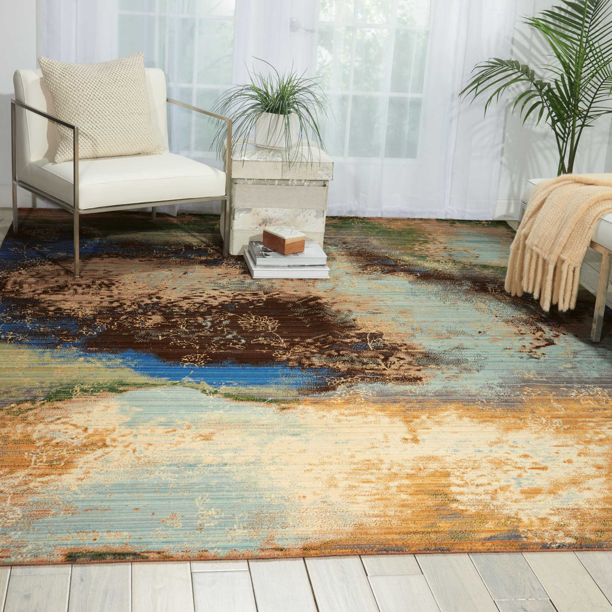 Rhapsody RH016 Ocean Rug - room scene