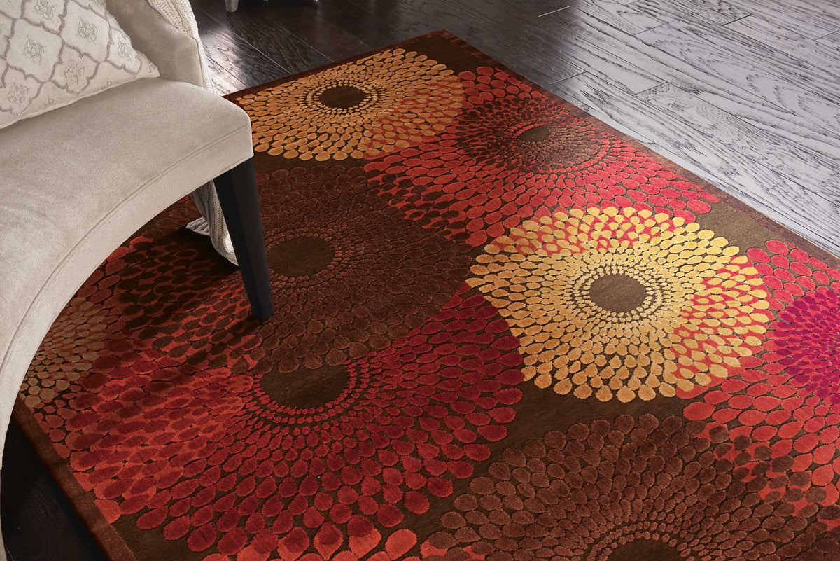 Graphic Illusions GIL04 Brown Rug - room scene