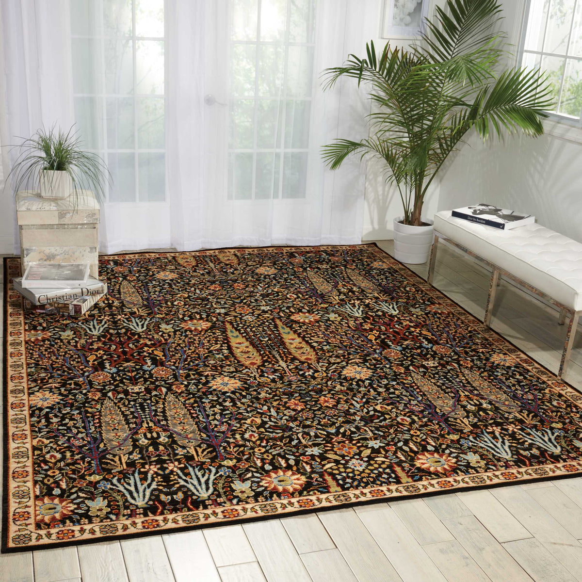 Timeless TML18 Navy Rug - room scene
