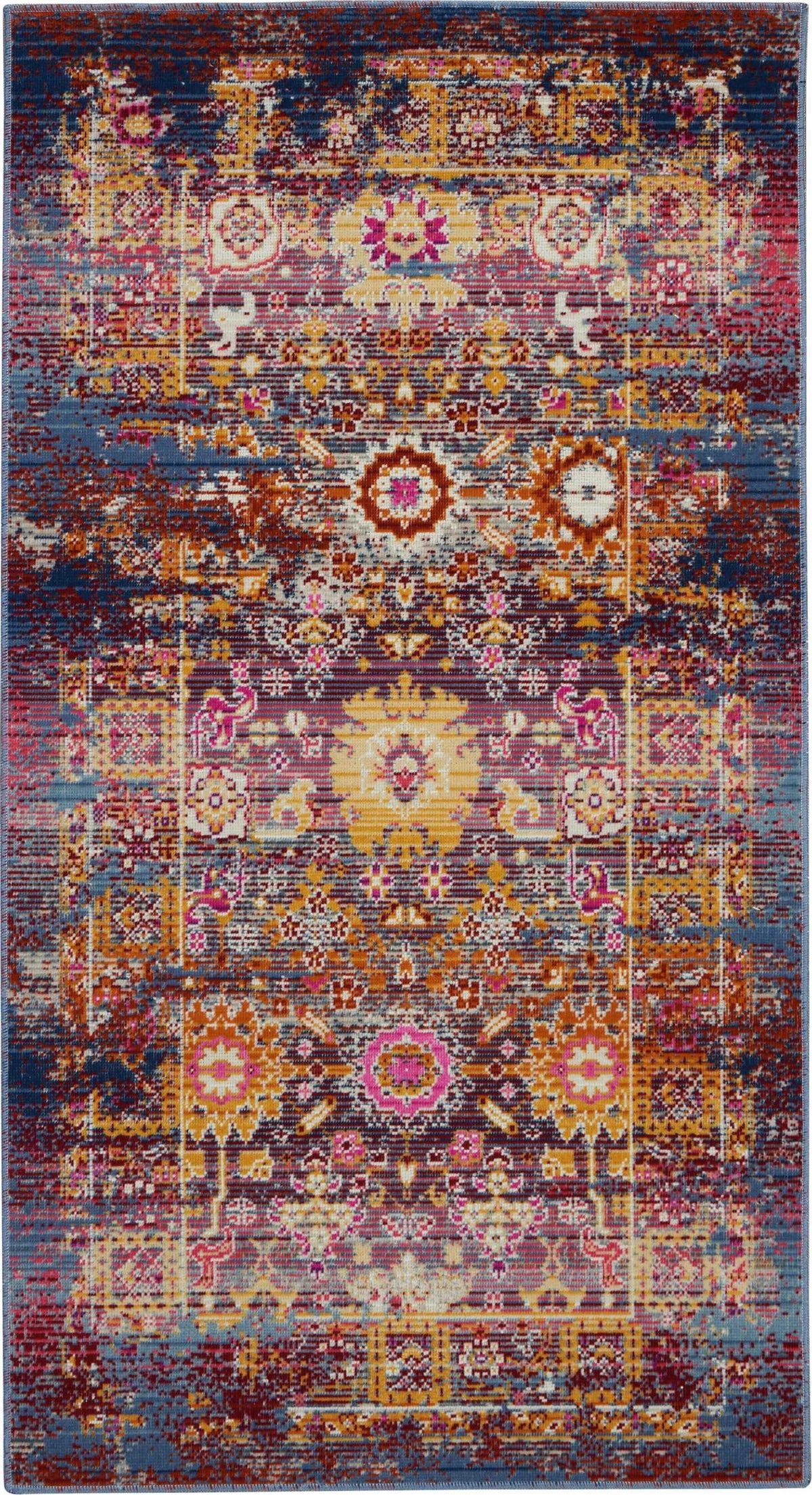 Vintage Kashan VKA03 Red Multicolor Rug - Rectangle