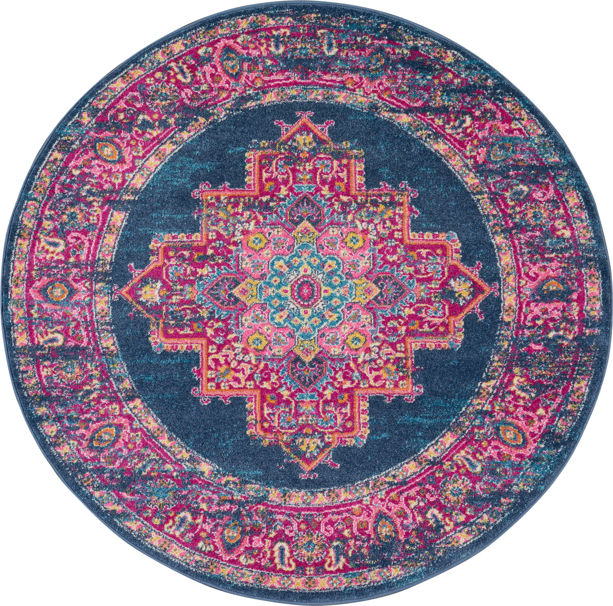 Passion PSN03 Blue Rug - Round