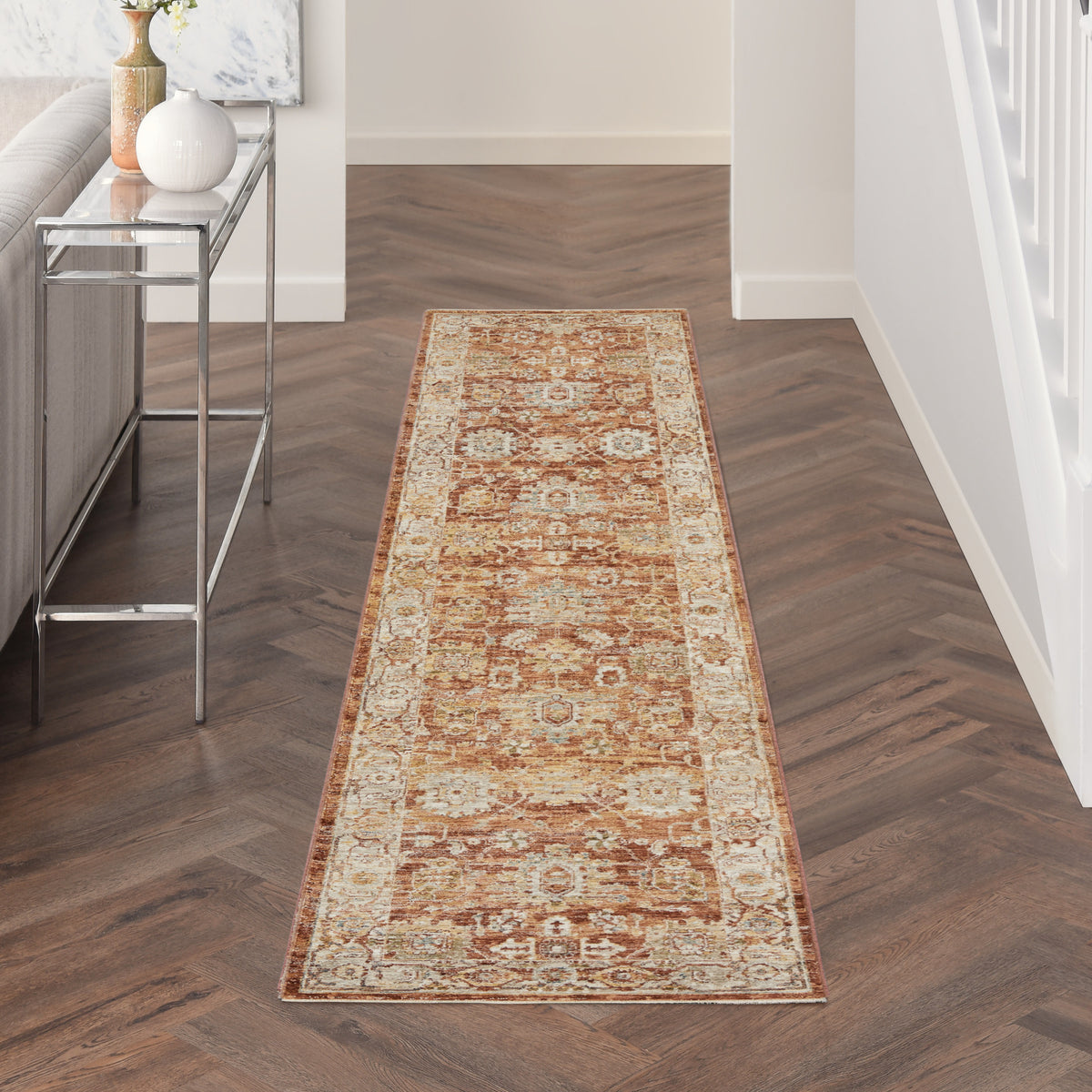 Sahar SHR02 Rust Rug - room scene