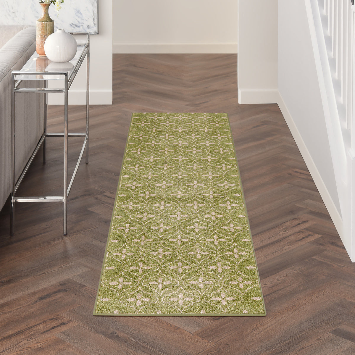 Nourison Essentials NRE04 Green Ivory Rug - room scene