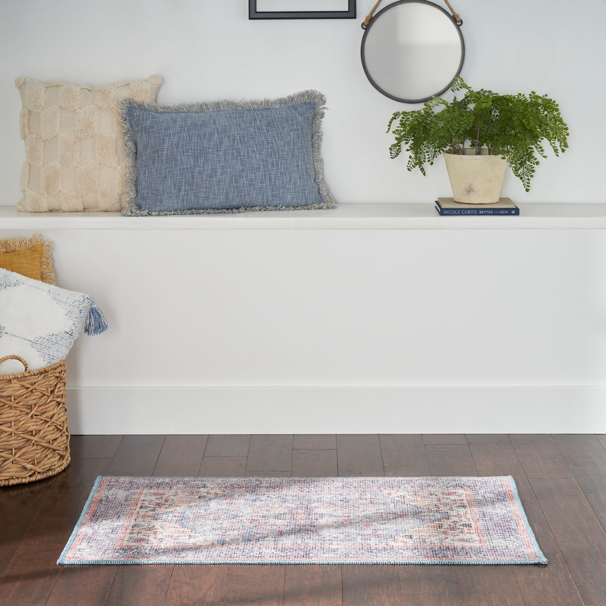 New Concept Washables SR104 Blue Multicolor Rug - room scene