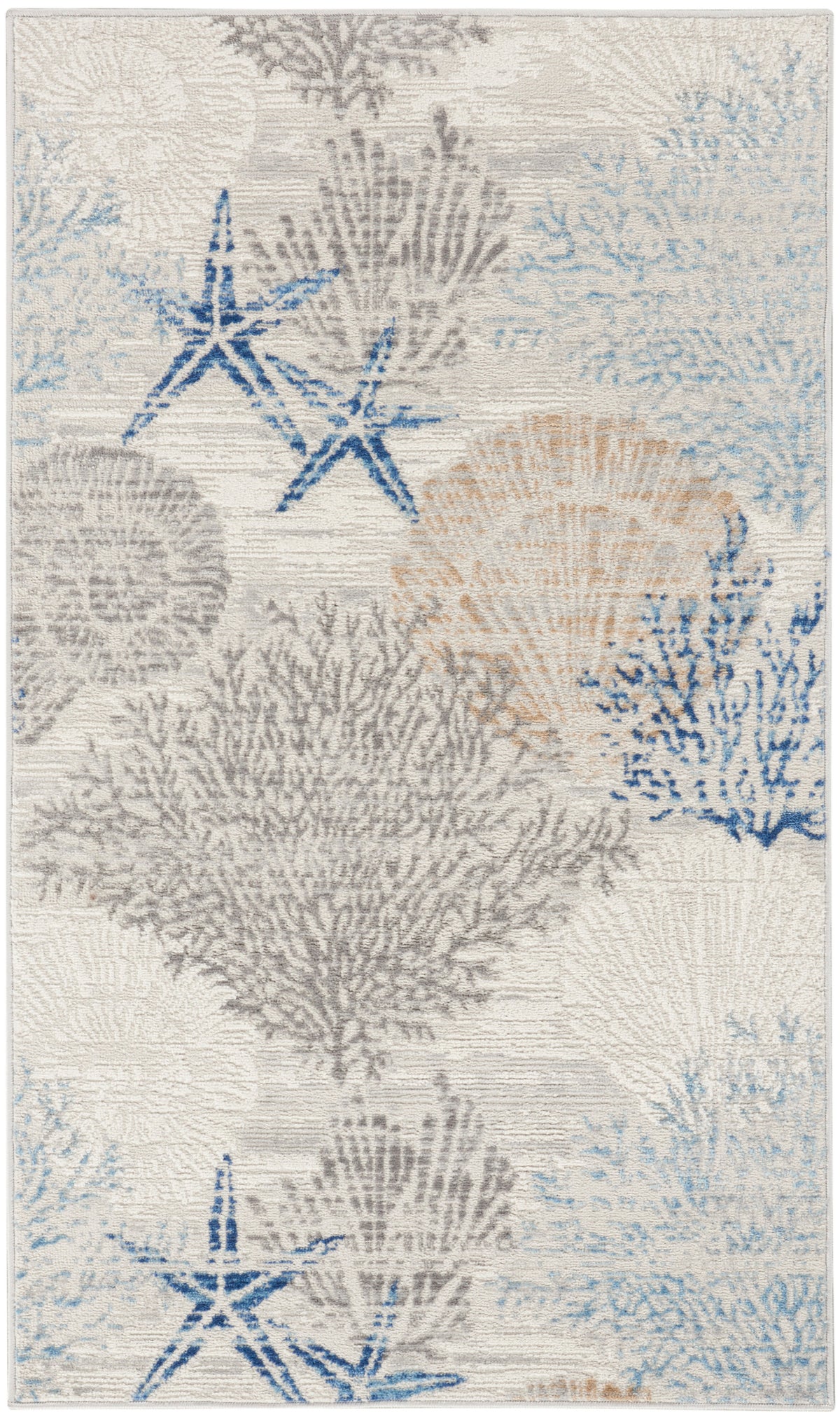 Seaside SDS04 Ivory Grey Blue Rug - Rectangle