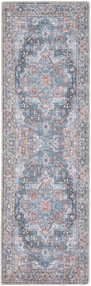 New Concept Washables SR101 Light Blue Multicolor Rug - Runner