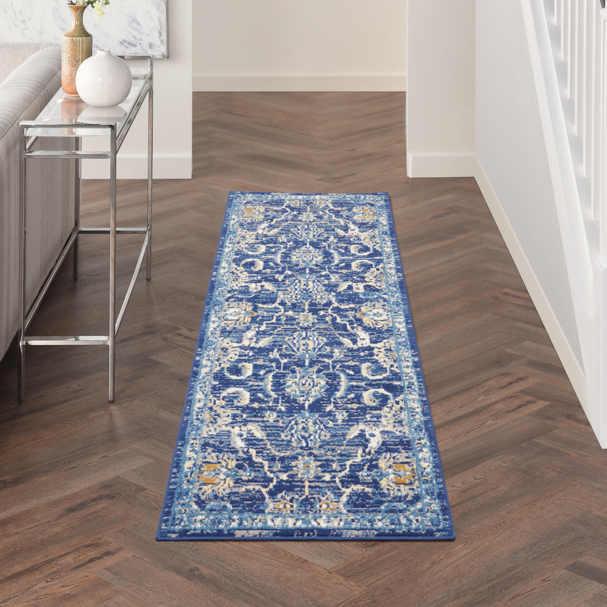 Grafix GRF24 Navy Rug - room scene