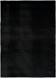 Soft Plush Rabbit Fur SFF01 Black Rug - Rectangle