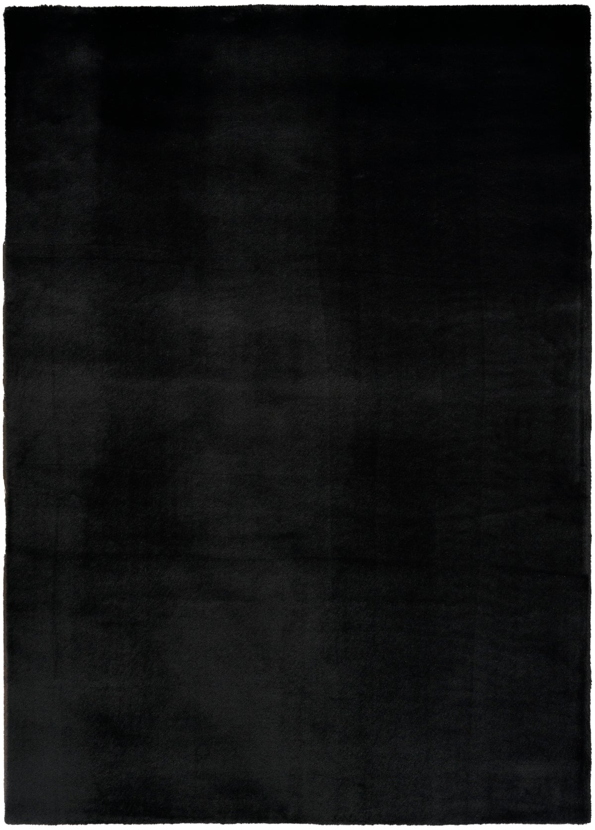 Soft Plush Rabbit Fur SFF01 Black Rug - Rectangle