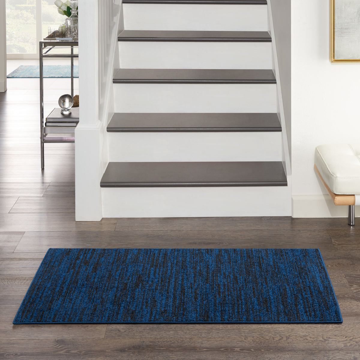 Nourison Essentials NRE01 Midnight Blue Rug - room scene