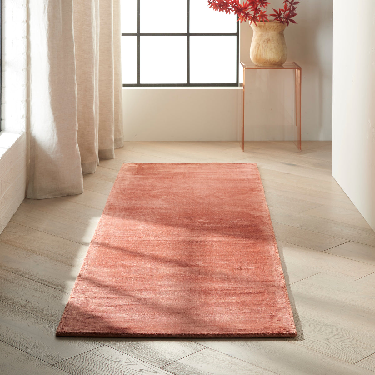 Lunar LUN1 Rust Rug - room scene