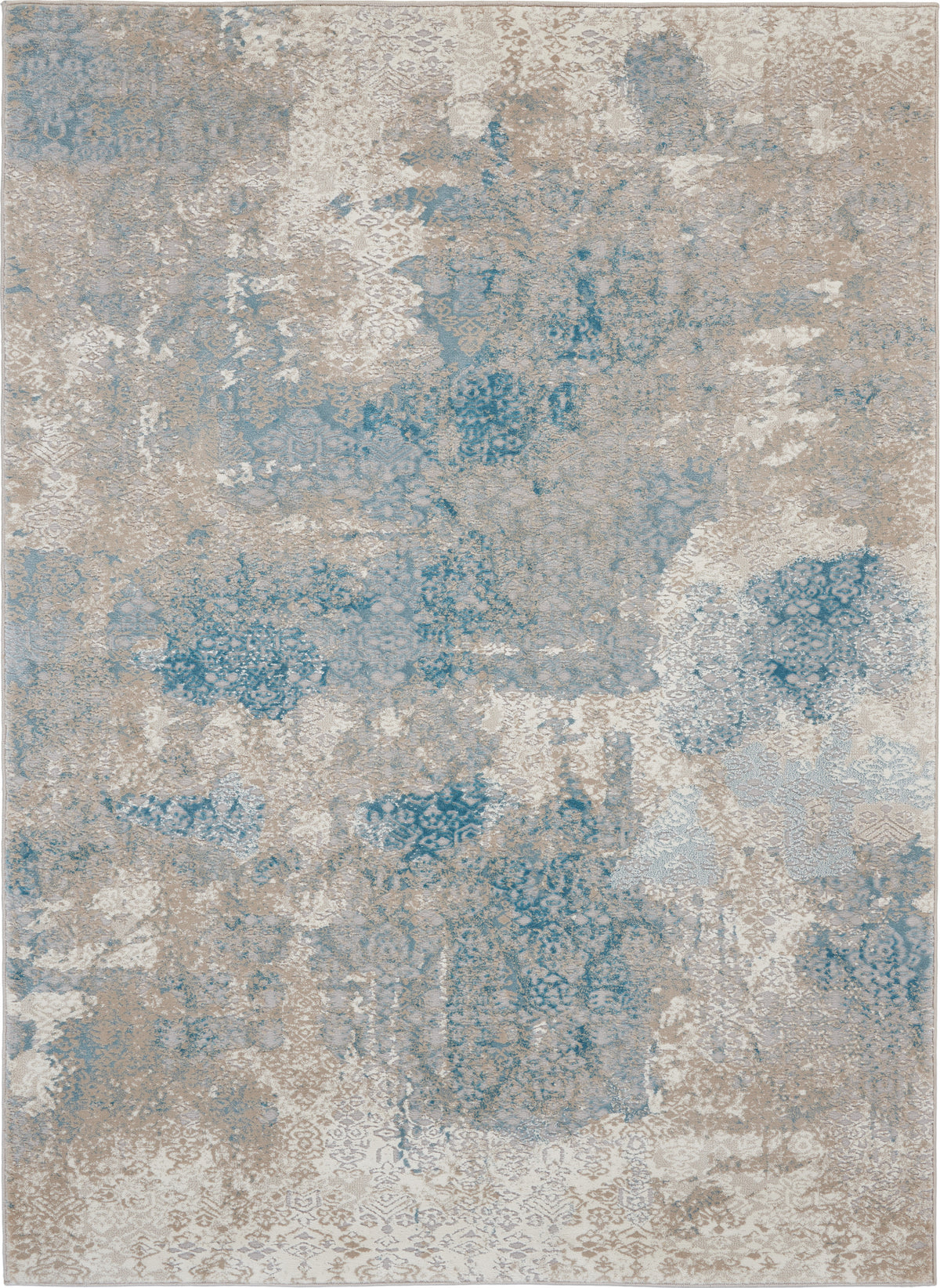 Karma KRM07 Ivory Light Blue Rug - Rectangle
