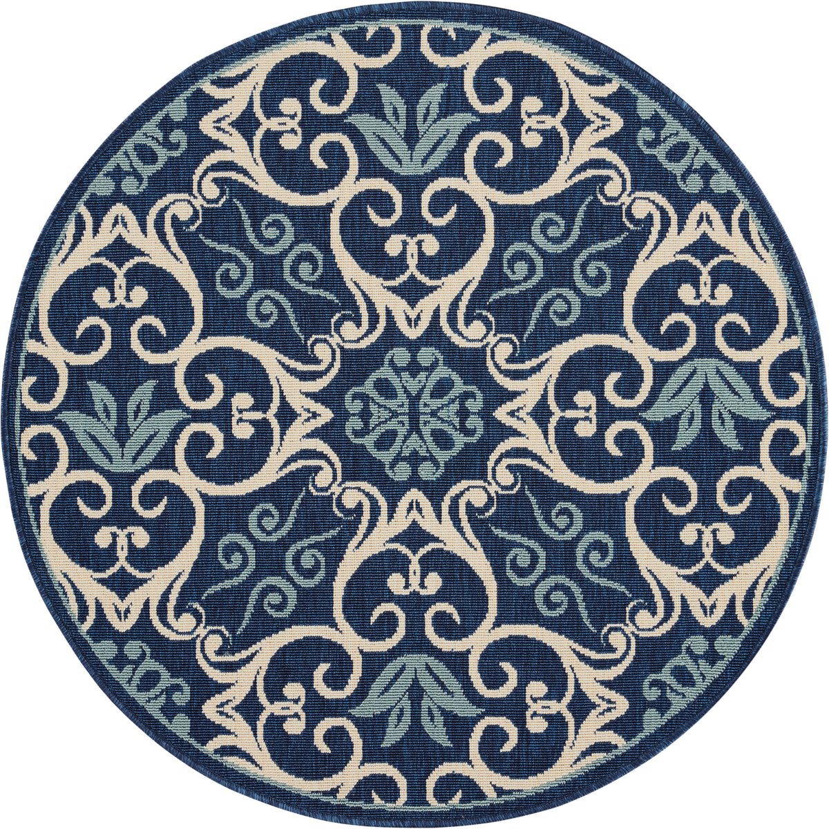 Caribbean CRB02 Navy Rug - Round