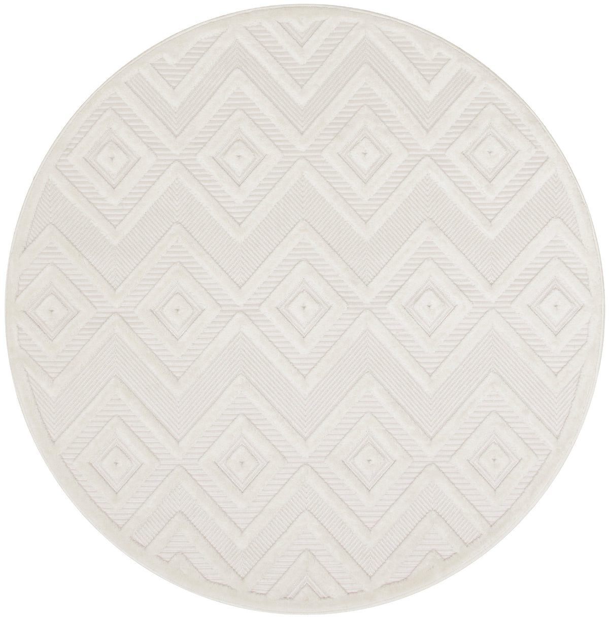 Versatile NRV01 Ivory White Rug - Round