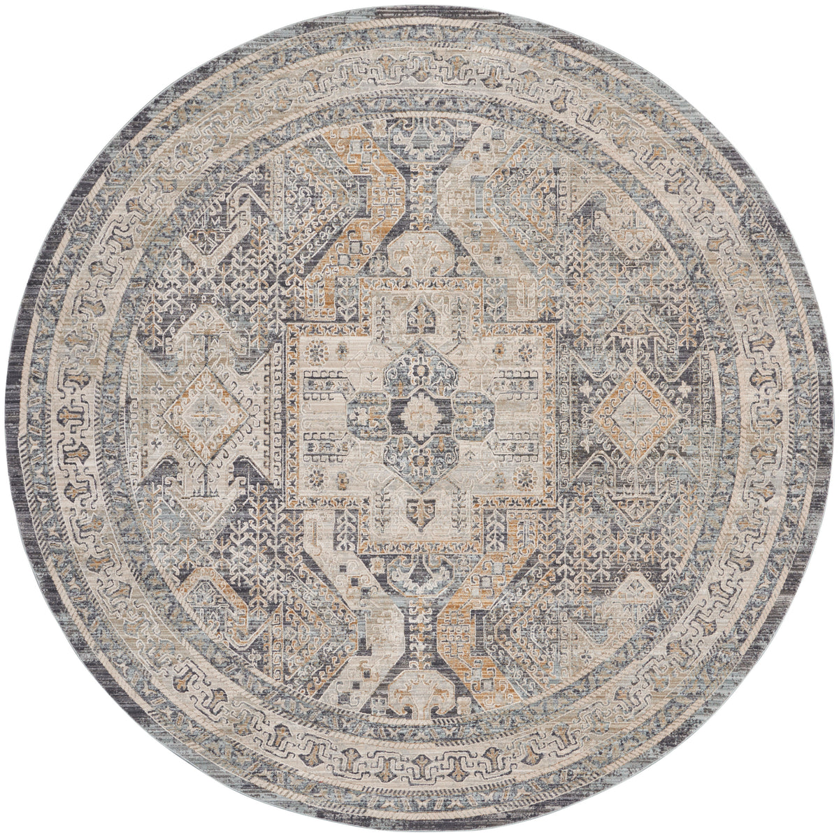 Lynx LNX01 Ivory Charcoal Rug - Round