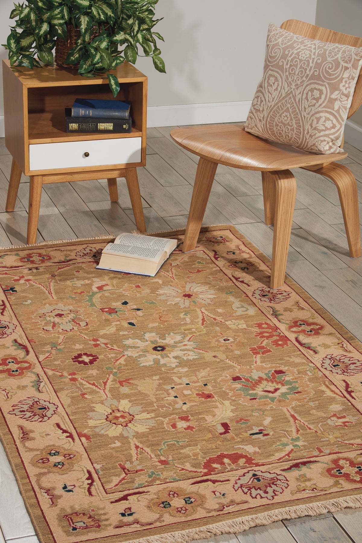 Nourmak S174 Olive Rug - room scene