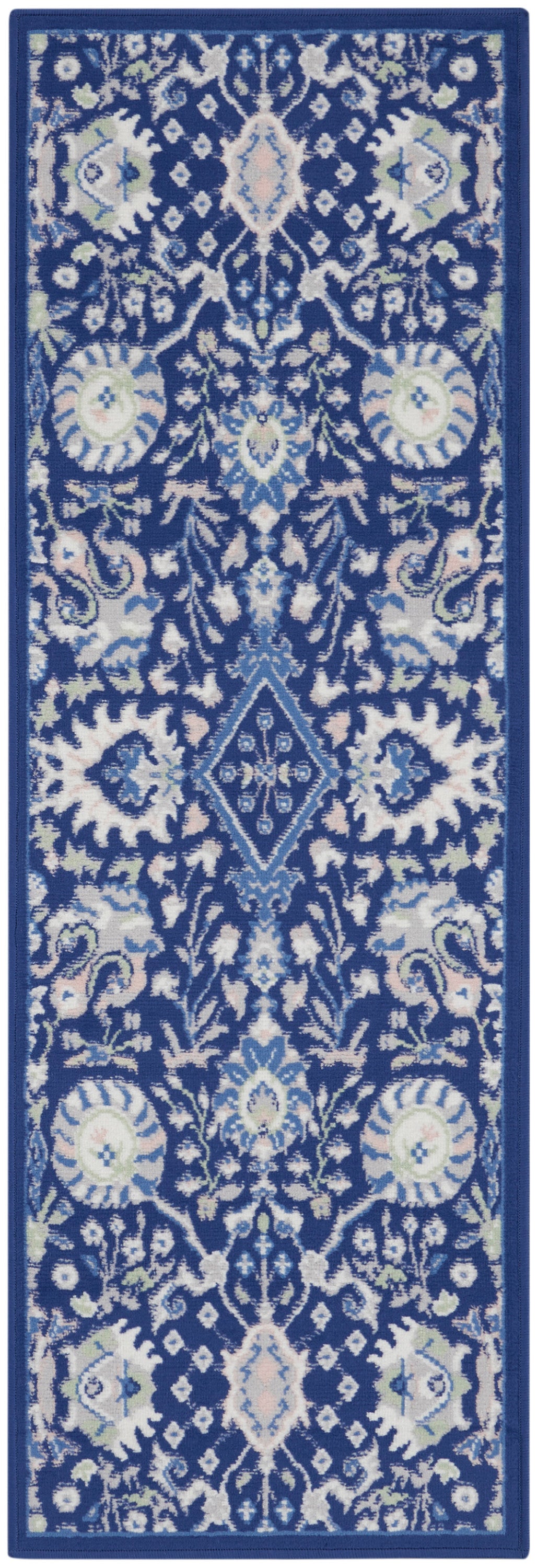 Whimsicle WHS10 Navy Multicolor Rug - Runner