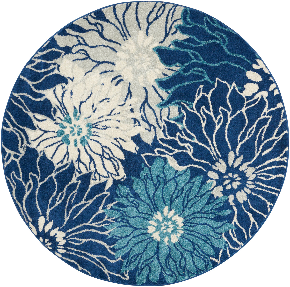 Passion PSN17 Navy Ivory Rug - Round