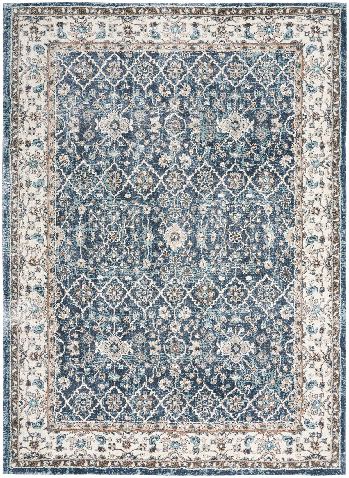 American Manor AMR01 Blue Ivory Rug - Rectangle