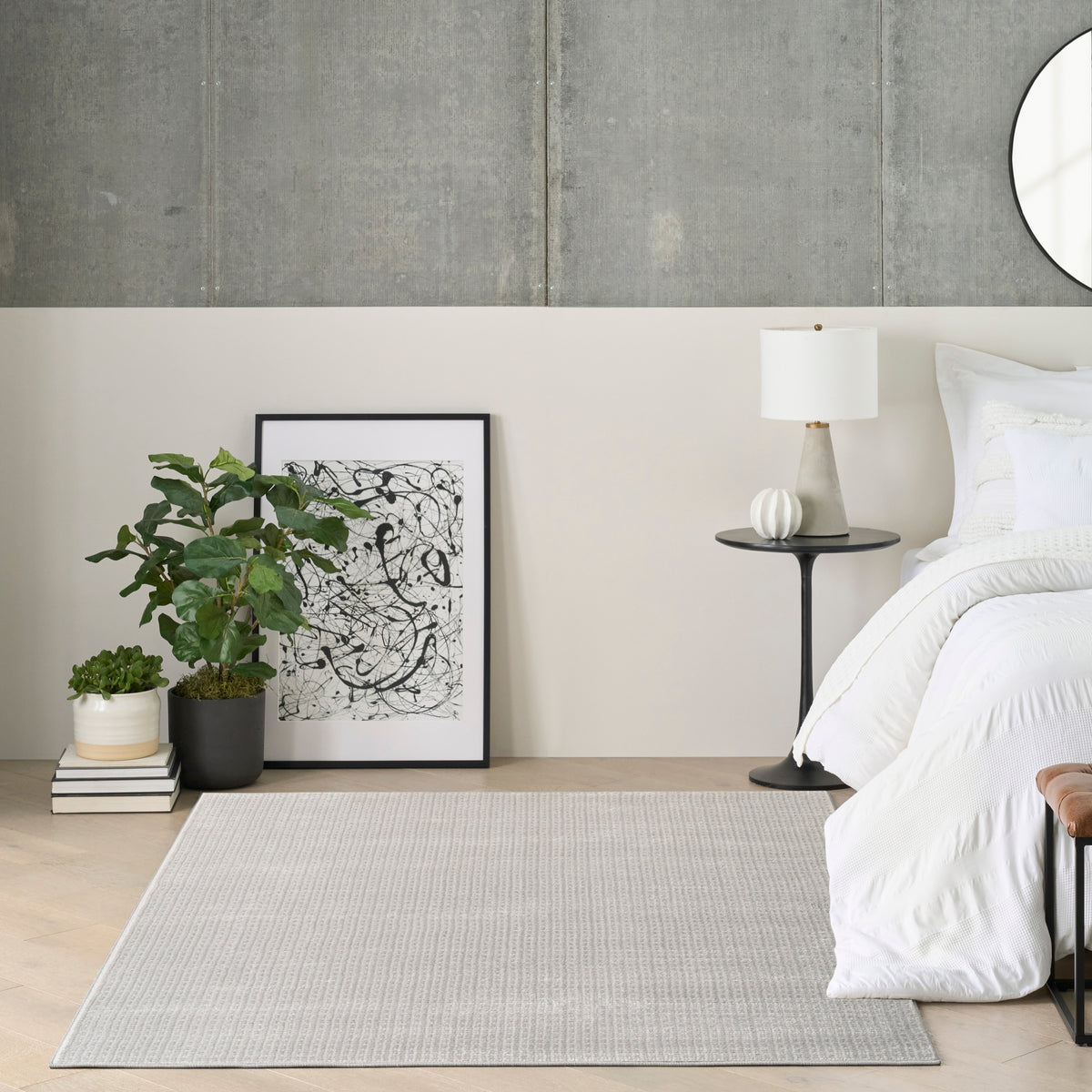 Atlantic Avenue AAV01 Grey Rug - room scene