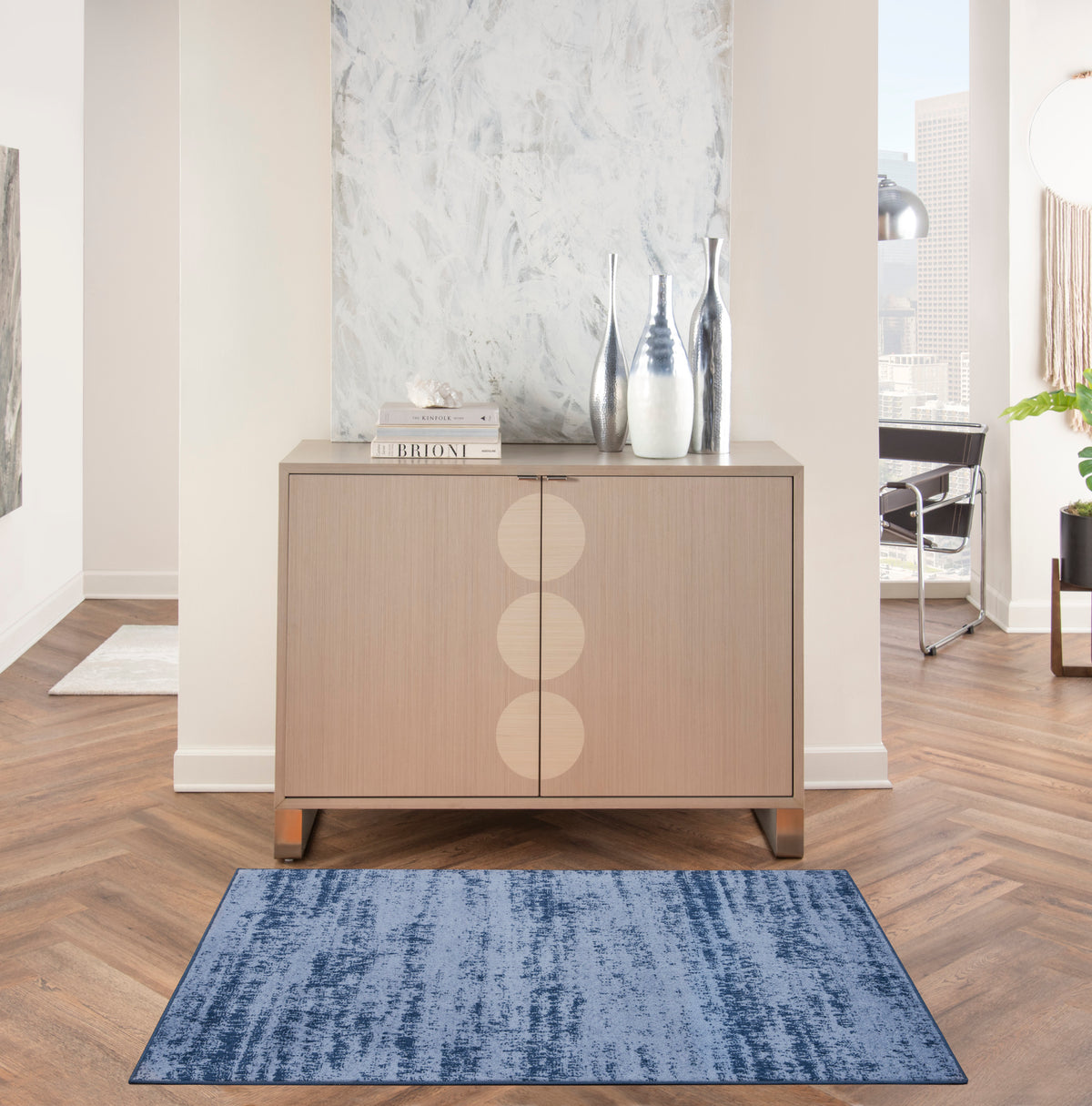 Nourison Essentials NRE03 Denim Rug - room scene