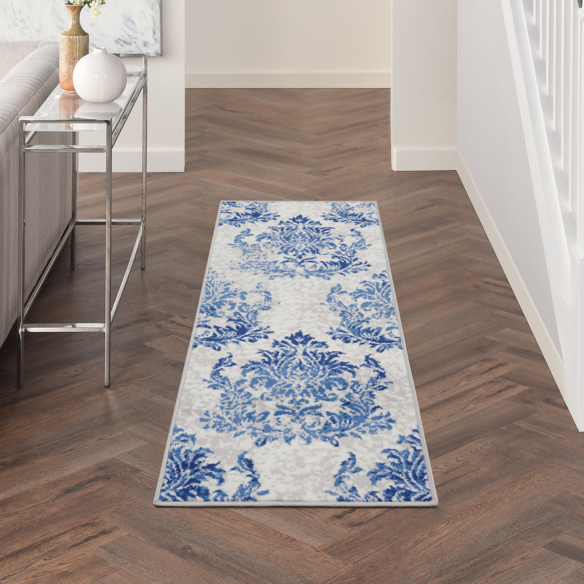 Whimsicle WHS11 Ivory Navy Rug - room scene