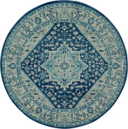 Tranquil TRA06 Ivory Navy Rug - Round