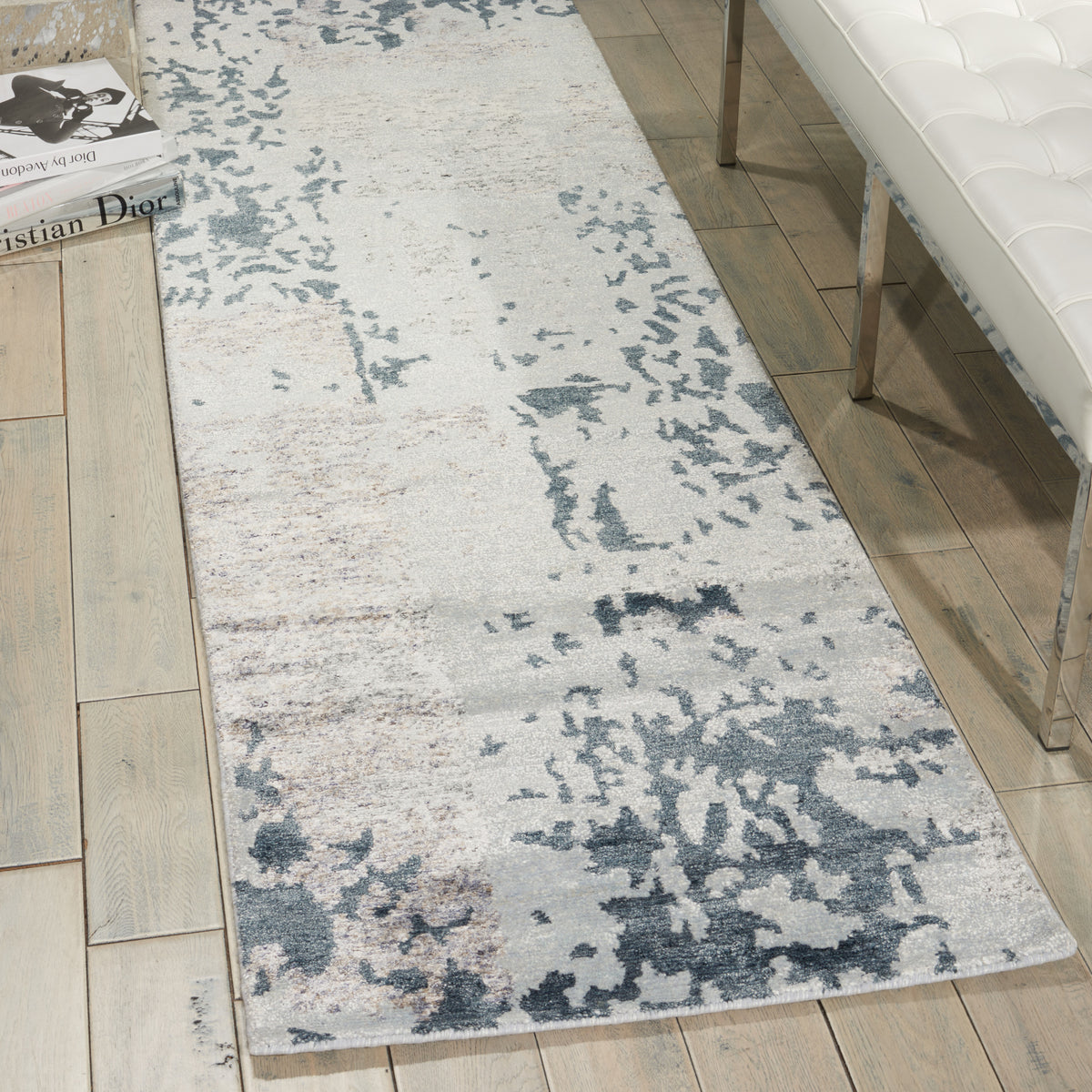 Silk Shadows SHA16 Silver Grey Rug - room scene