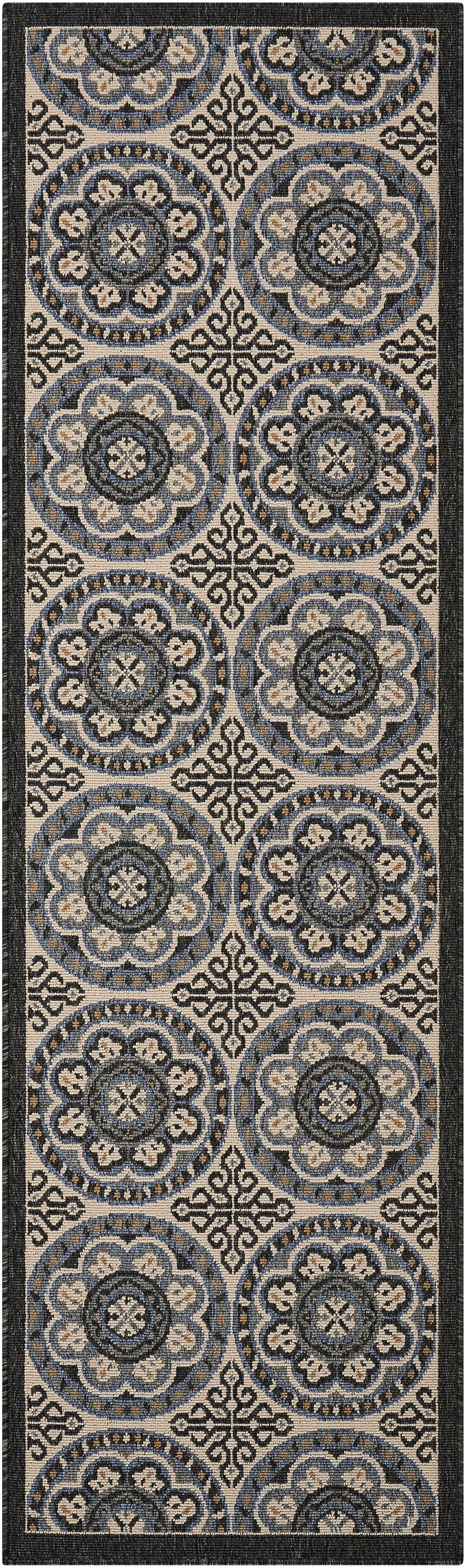 Caribbean CRB15 Ivory Charcoal Rug - Runner