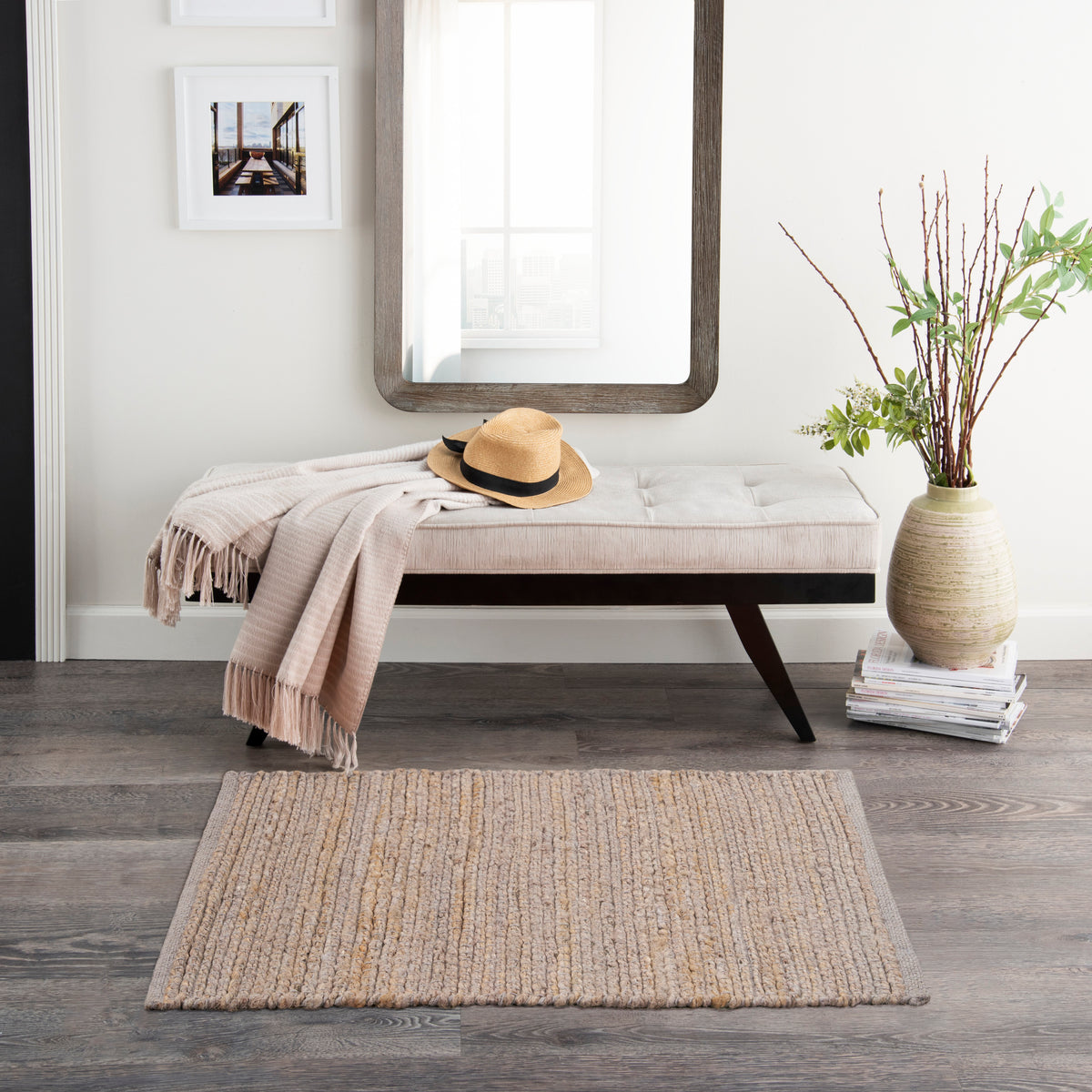 Natural Jute NJT01 Grey Rug - room scene