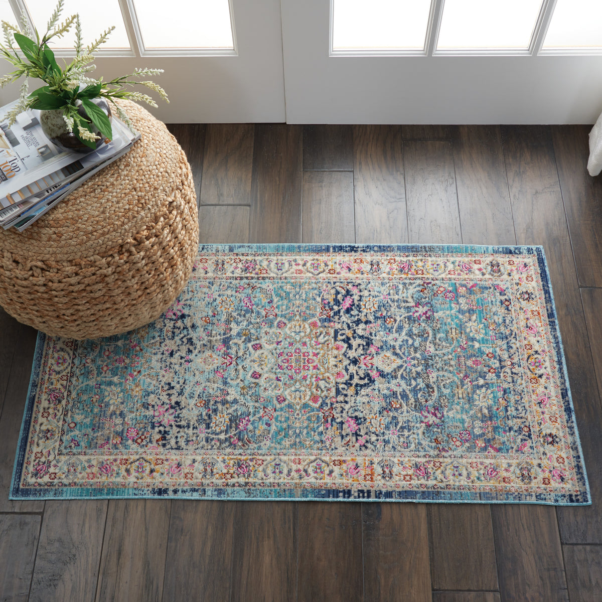 Vintage Kashan VKA01 Blue Rug - room scene