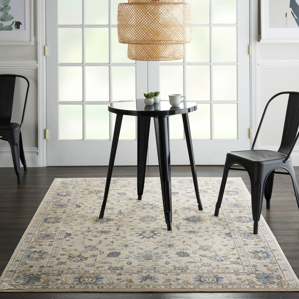 Silky Textures SLY09 Ivory Rug - room scene