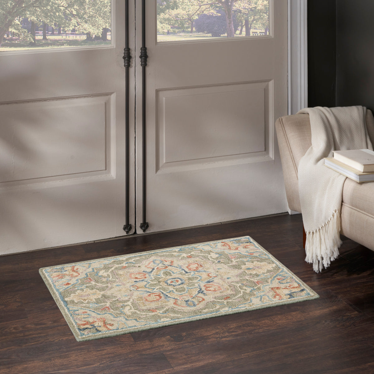 Maison MSO06 Green Ivory Rug - room scene