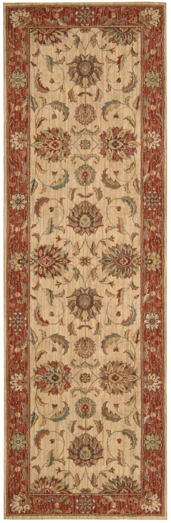 Living Treasures LI04 Ivory Red Rug - Runner