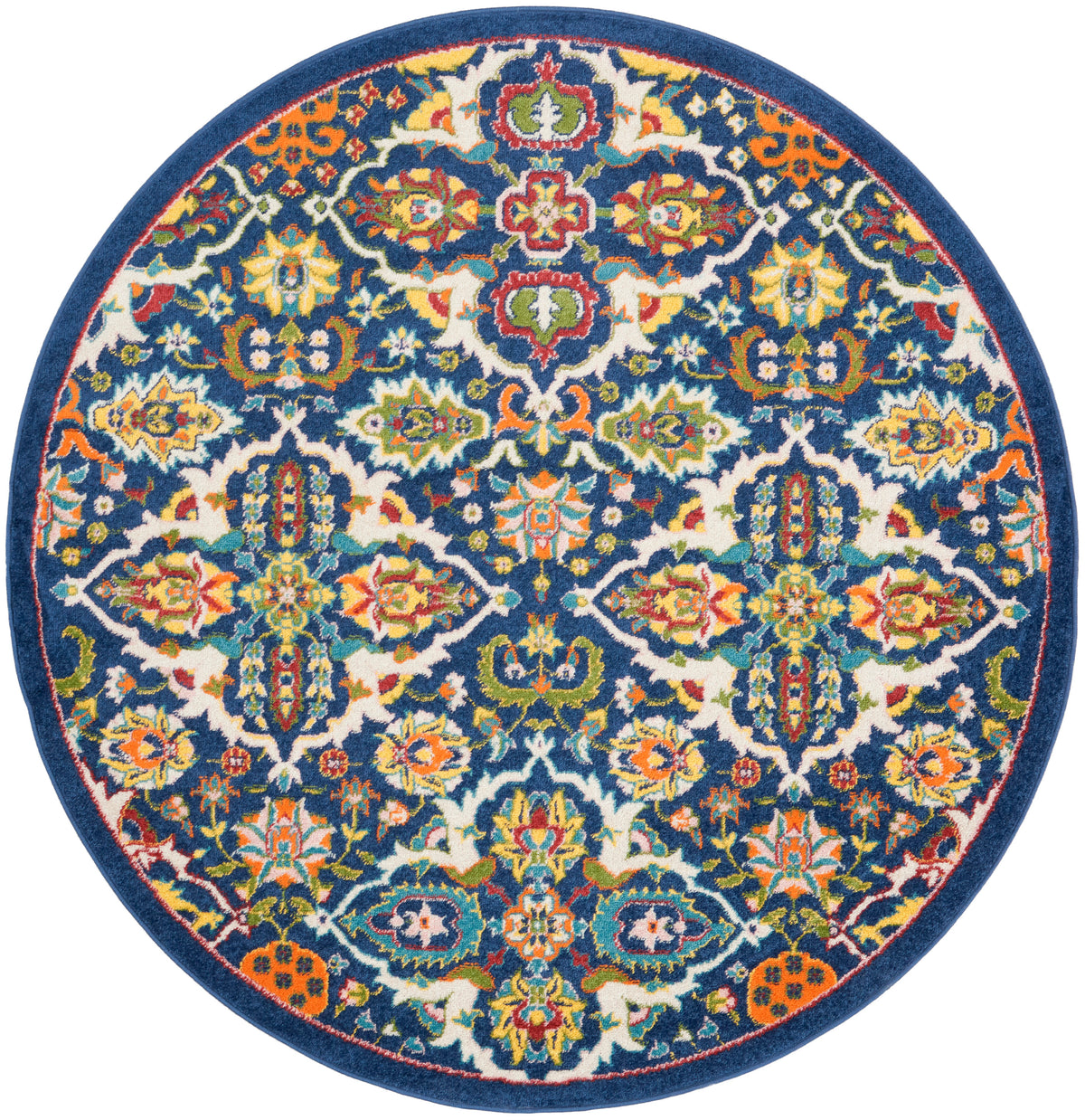 Allur ALR03 Navy Multicolor Rug - Round