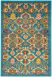 Allur ALR03 Turquoise Ivory Rug - Rectangle