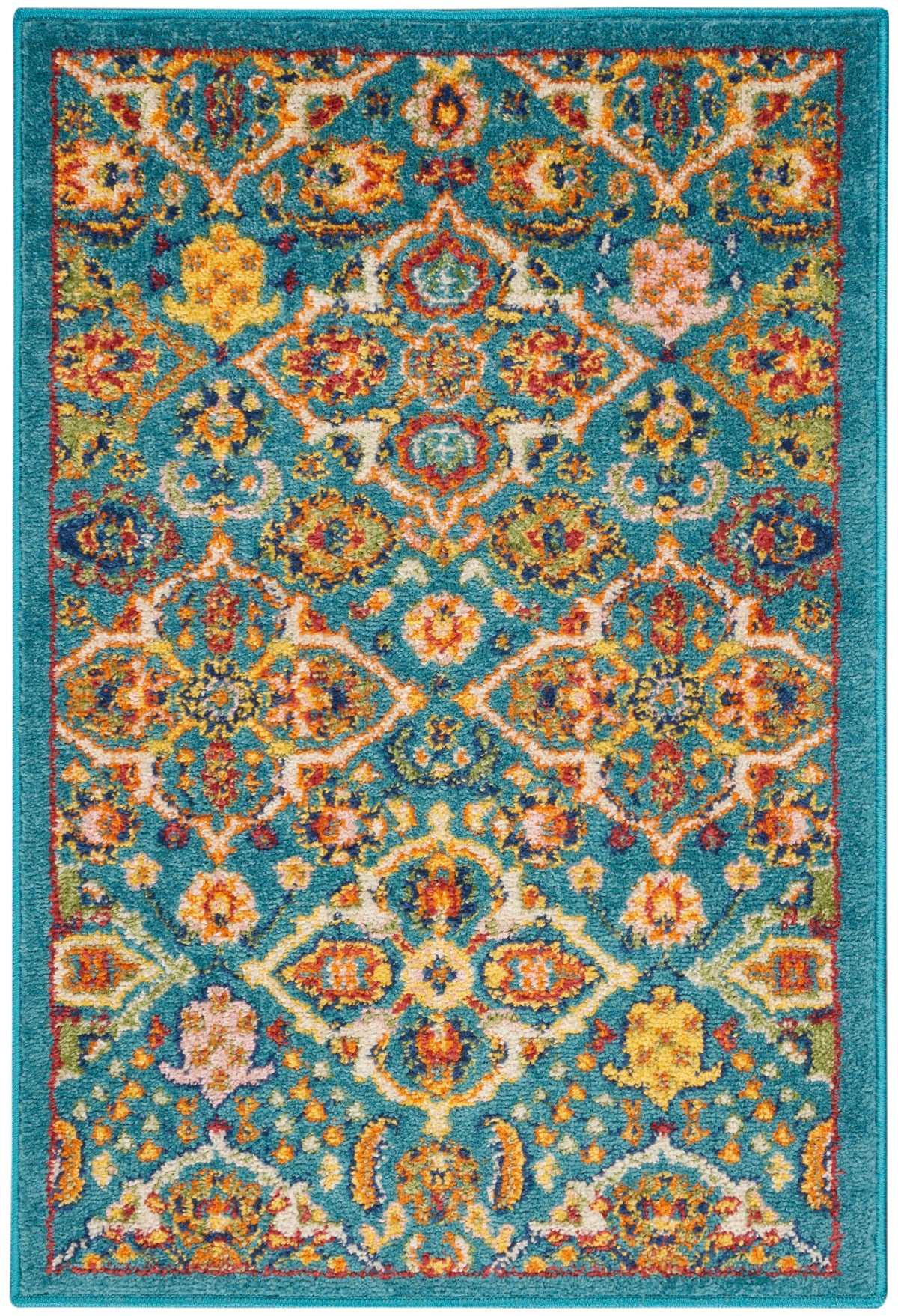 Allur ALR03 Turquoise Ivory Rug - Rectangle