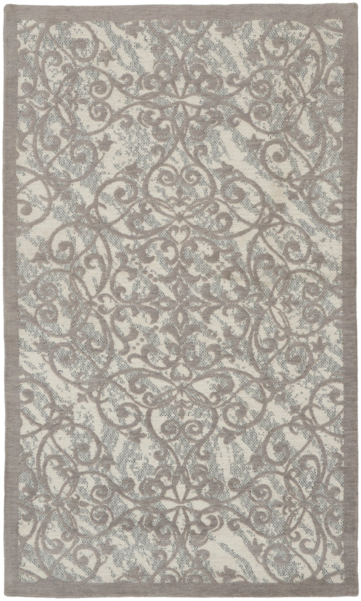 Damask DAS01 Ivory Grey Rug - Rectangle