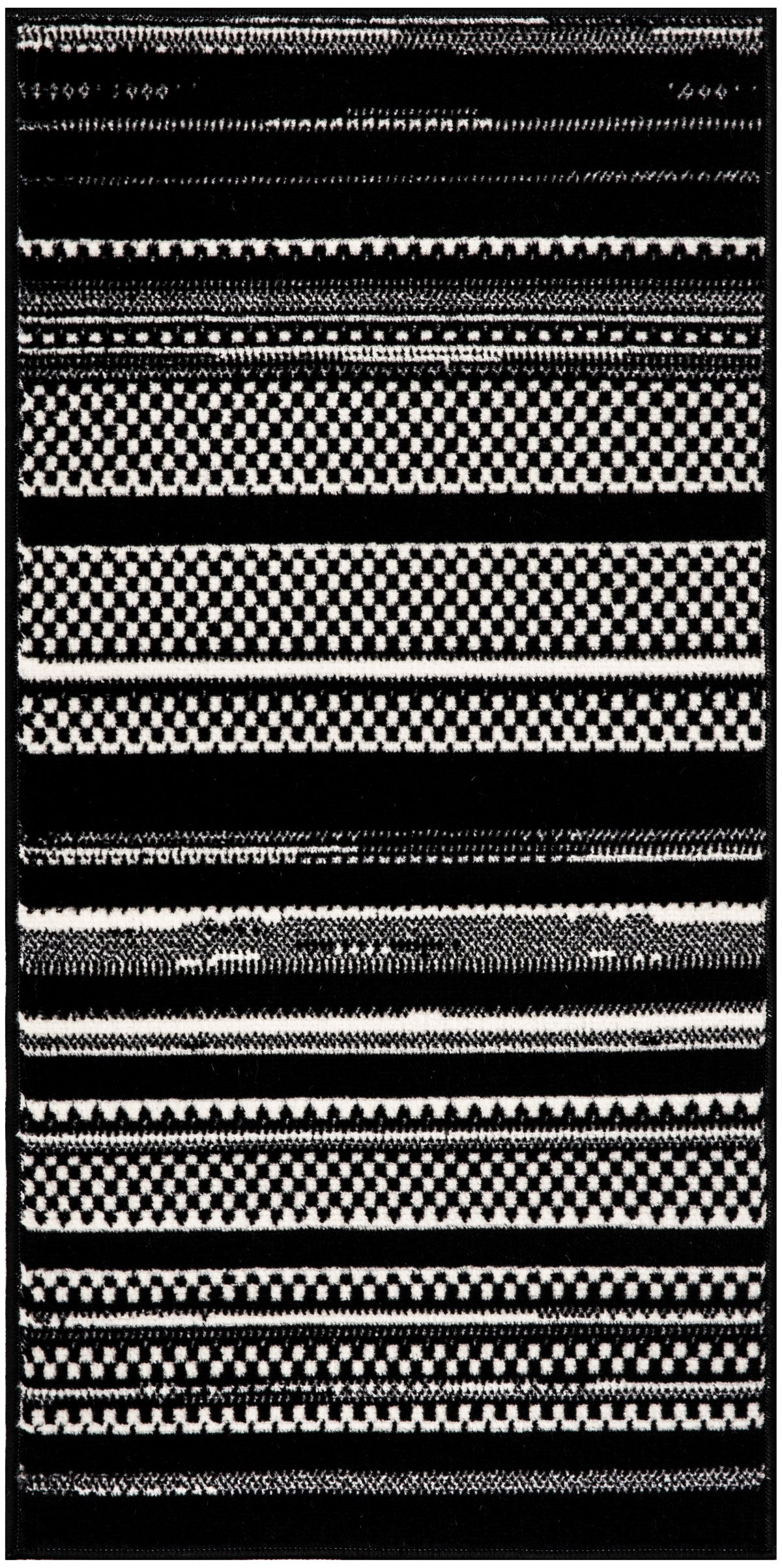 Grafix GRF41 Black White Rug - Rectangle