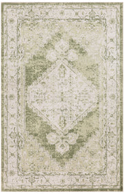 Astra Machine Washable ASW11 Ivory Green Rug - Rectangle